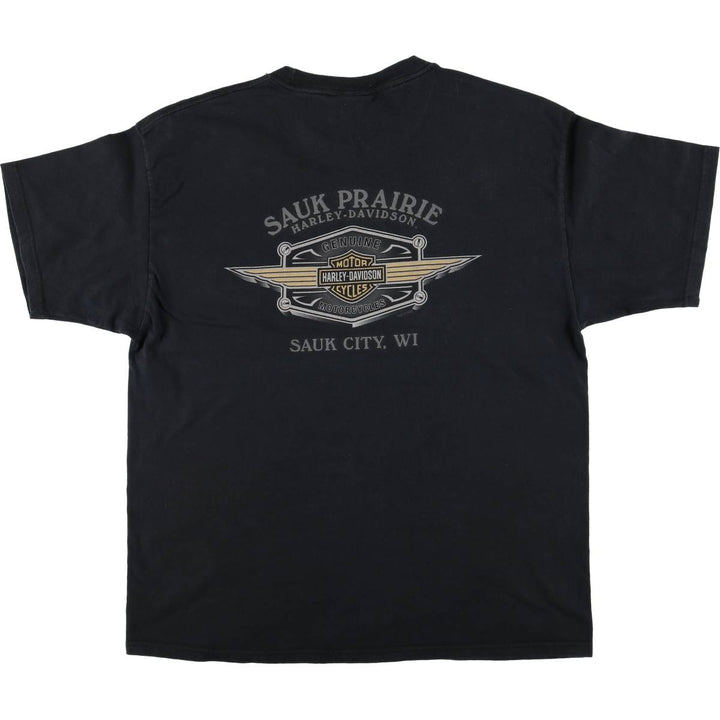 Harley-Davidson Motorcycle Bike T-shirt, Men's XL size cotton black type Vintage Second Hand