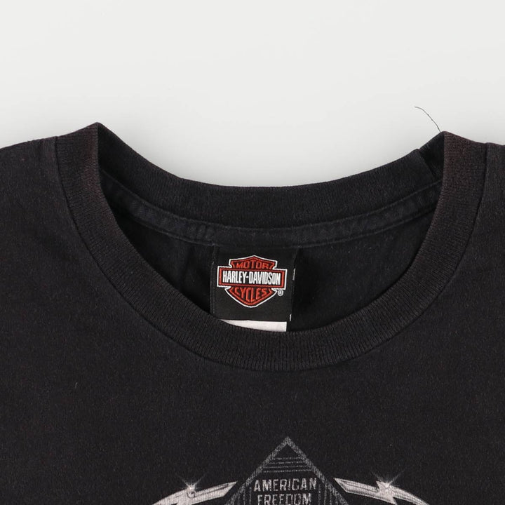 Harley-Davidson Skull Pattern Motorcycle Bike T-shirt Made in USA Men's XL cotton black type Vintage Second Hand