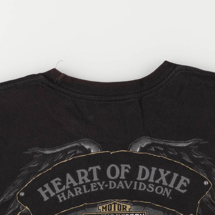 Harley-Davidson Skull Pattern Motorcycle Bike T-shirt Made in USA Men's XL cotton black type Vintage Second Hand