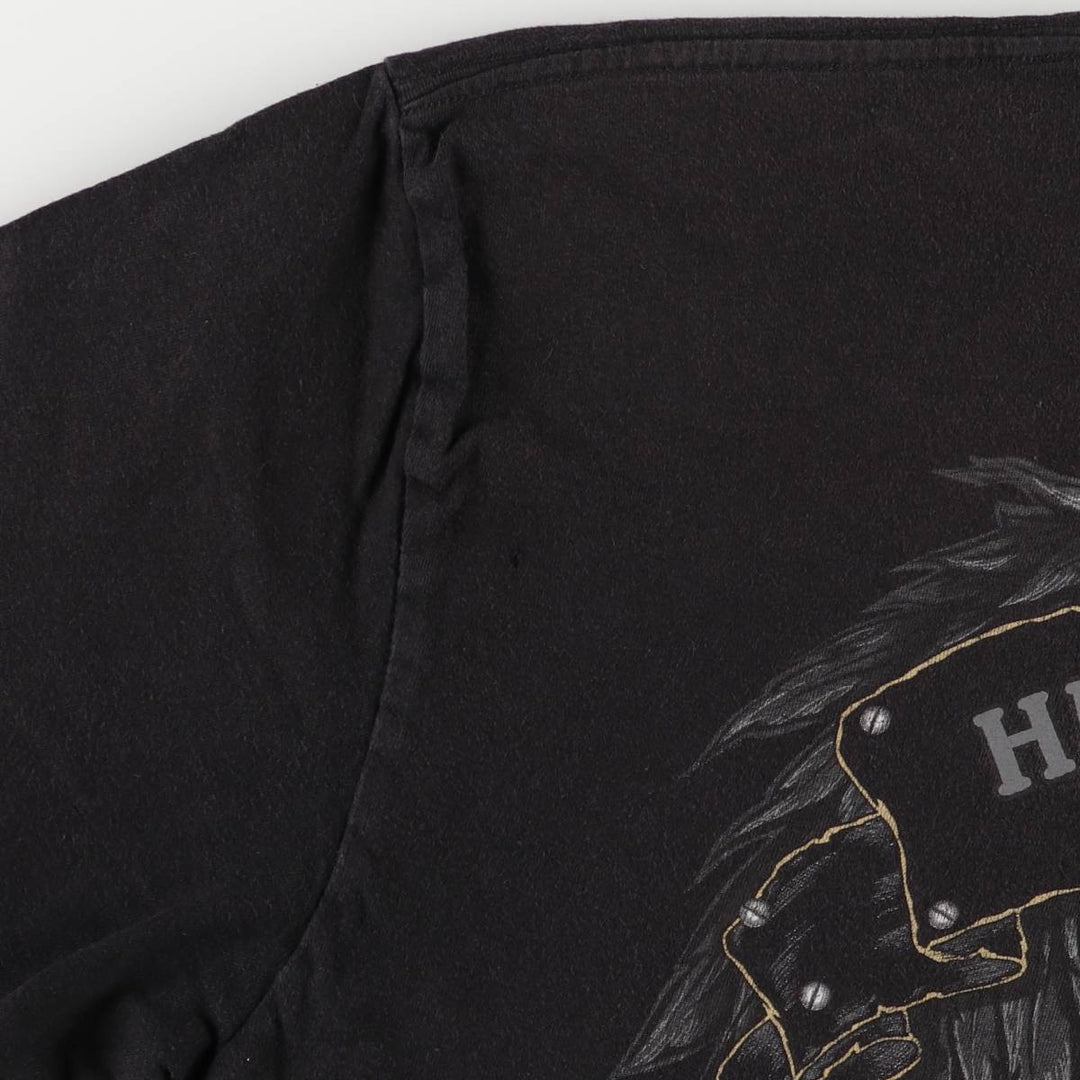 Harley-Davidson Skull Pattern Motorcycle Bike T-shirt Made in USA Men's XL cotton black type Vintage Second Hand