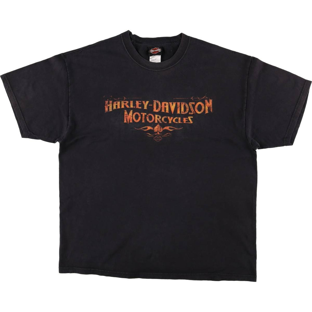 00'S Harley-Davidson Motorcycle Bike T-shirt Made in USA Men's XL cotton black type Vintage Second Hand