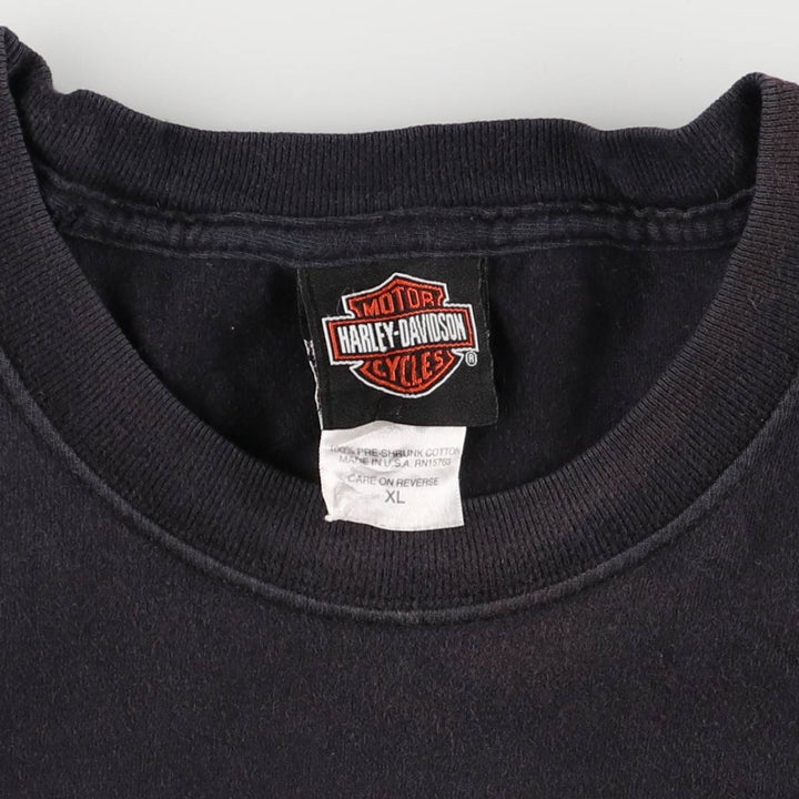 00'S Harley-Davidson Motorcycle Bike T-shirt Made in USA Men's XL cotton black type Vintage Second Hand