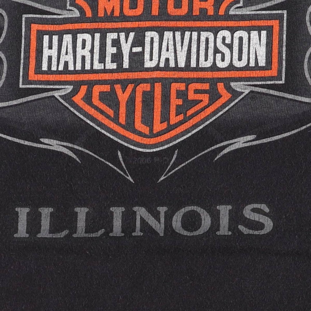 00'S Harley-Davidson Motorcycle Bike T-shirt Made in USA Men's XL cotton black type Vintage Second Hand