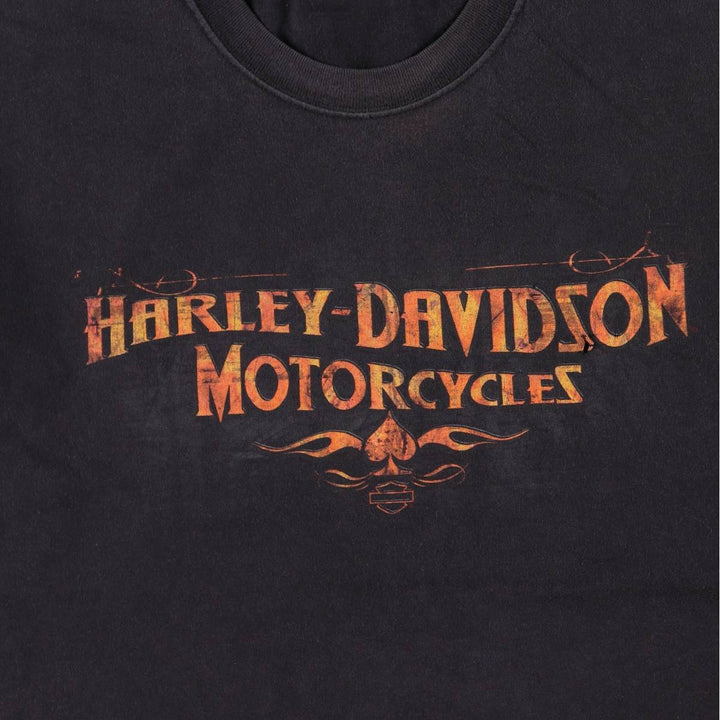 00'S Harley-Davidson Motorcycle Bike T-shirt Made in USA Men's XL cotton black type Vintage Second Hand