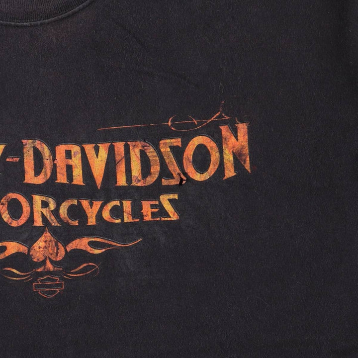 00'S Harley-Davidson Motorcycle Bike T-shirt Made in USA Men's XL cotton black type Vintage Second Hand