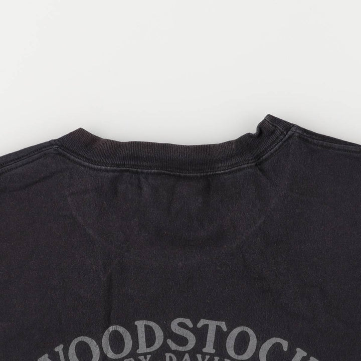 00'S Harley-Davidson Motorcycle Bike T-shirt Made in USA Men's XL cotton black type Vintage Second Hand