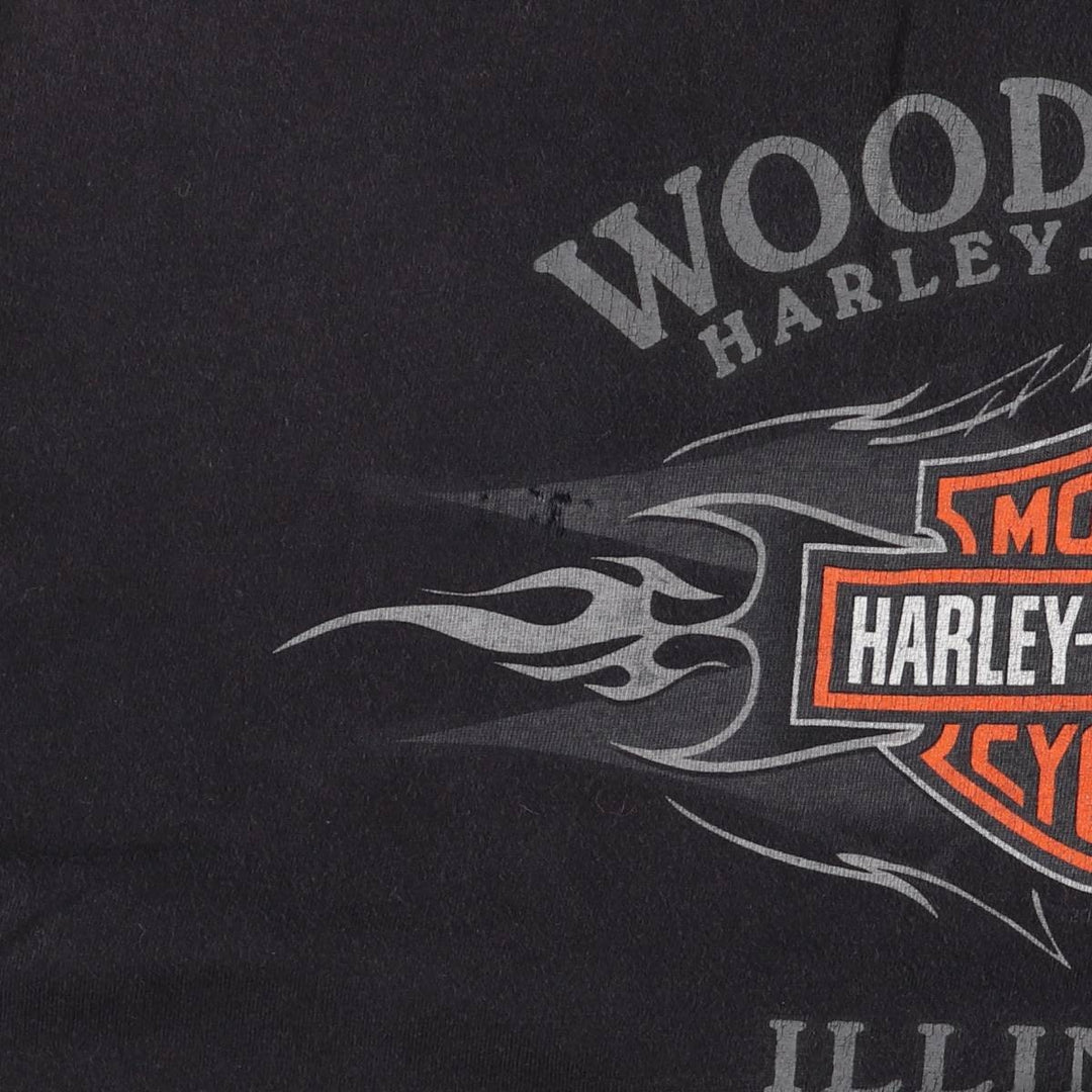 00'S Harley-Davidson Motorcycle Bike T-shirt Made in USA Men's XL cotton black type Vintage Second Hand
