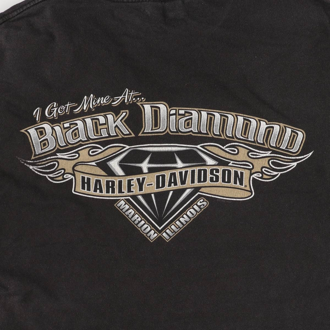 00'S Harley-Davidson Motorcycle Bike T-shirt Made in USA Men's L size cotton black type Vintage Second Hand