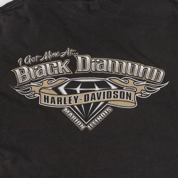 00'S Harley-Davidson Motorcycle Bike T-shirt Made in USA Men's L size cotton black type Vintage Second Hand