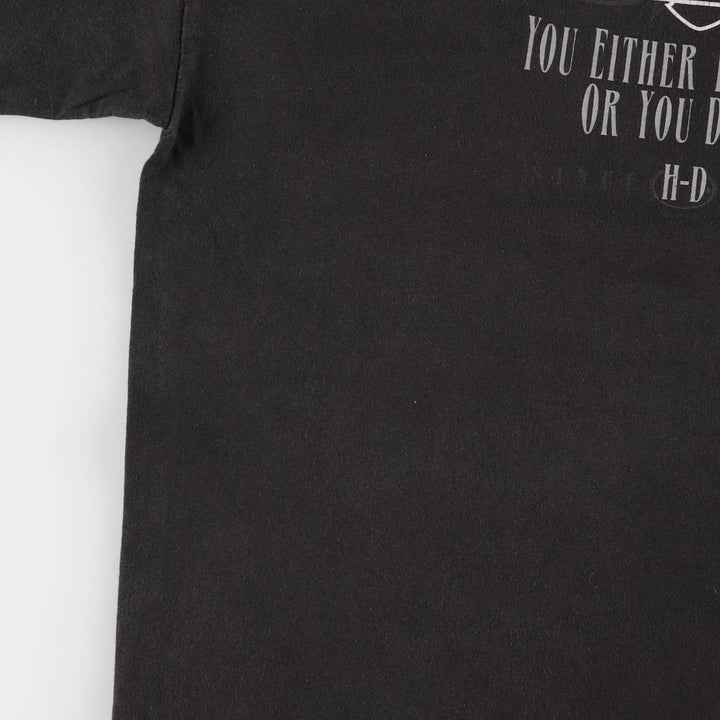 00'S Harley-Davidson Motorcycle Bike T-shirt Made in USA Men's L size cotton black type Vintage Second Hand