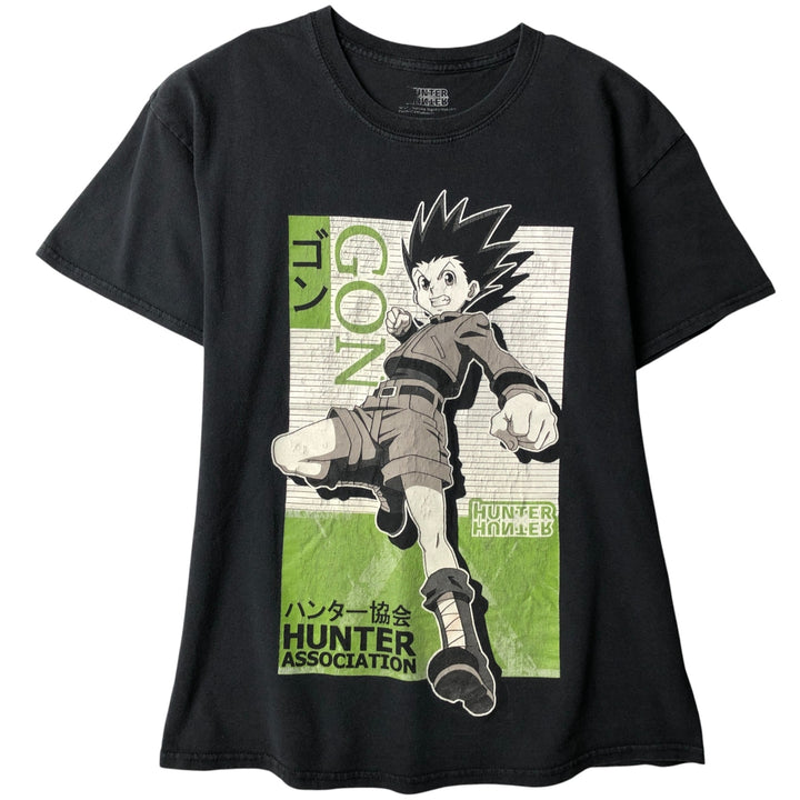 HUNTERxHUNTER GON Anime Character Print T-Shirt, Men's Size L cotton black type Vintage Second Hand