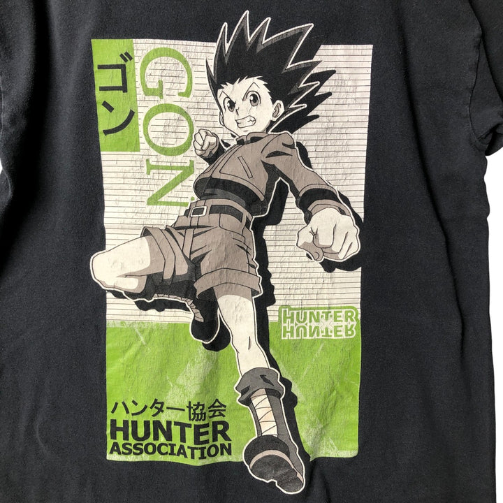HUNTERxHUNTER GON Anime Character Print T-Shirt, Men's Size L cotton black type Vintage Second Hand