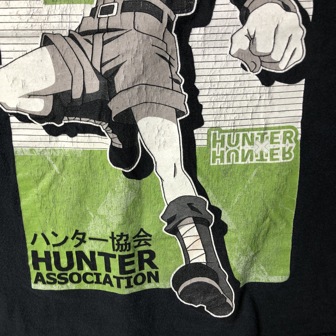 HUNTERxHUNTER GON Anime Character Print T-Shirt, Men's Size L cotton black type Vintage Second Hand