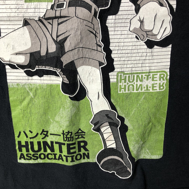 HUNTERxHUNTER GON Anime Character Print T-Shirt, Men's Size L cotton black type Vintage Second Hand
