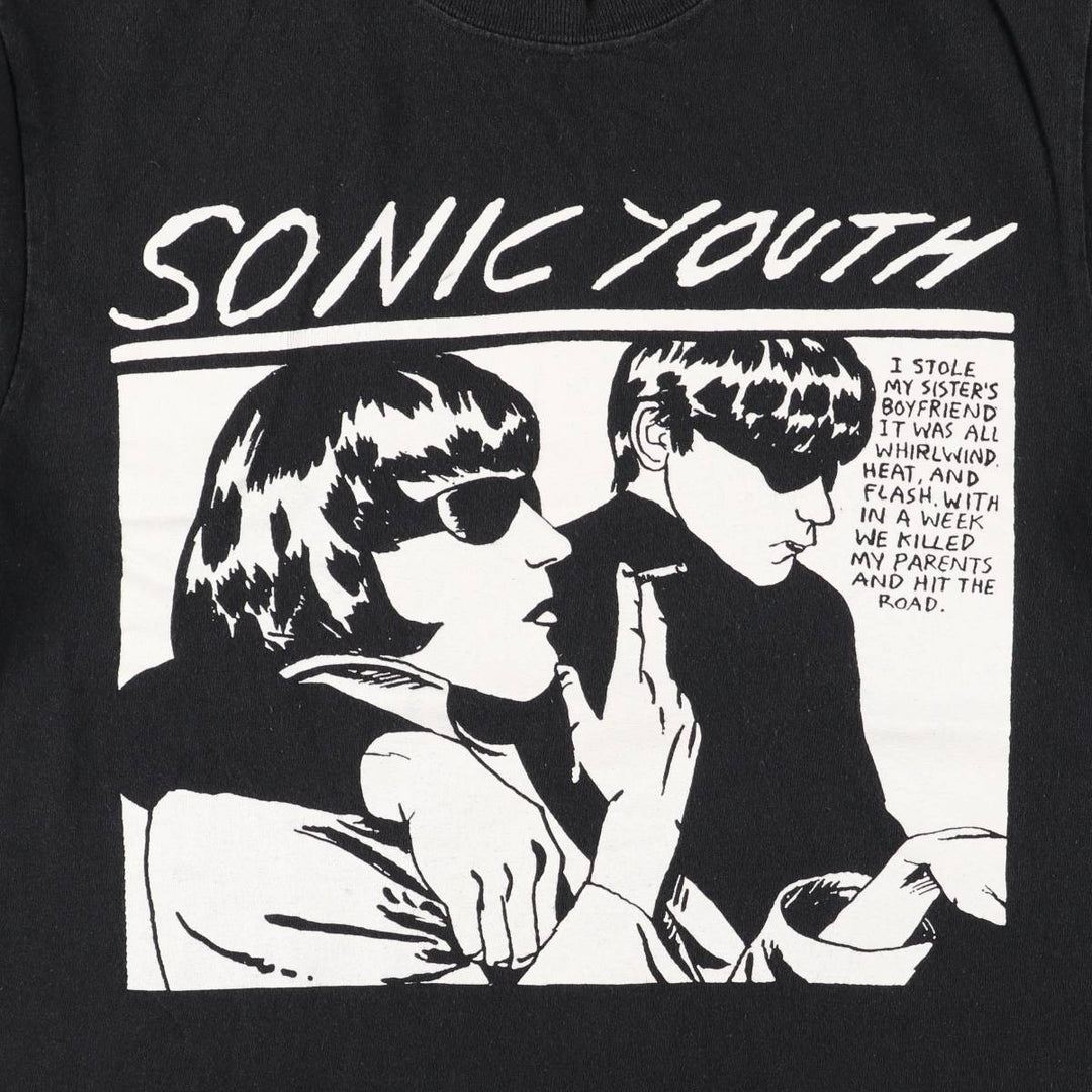 Gildan SONIC YOUTH Band T-Shirt, Men's Size Small cotton black type Vintage Second Hand