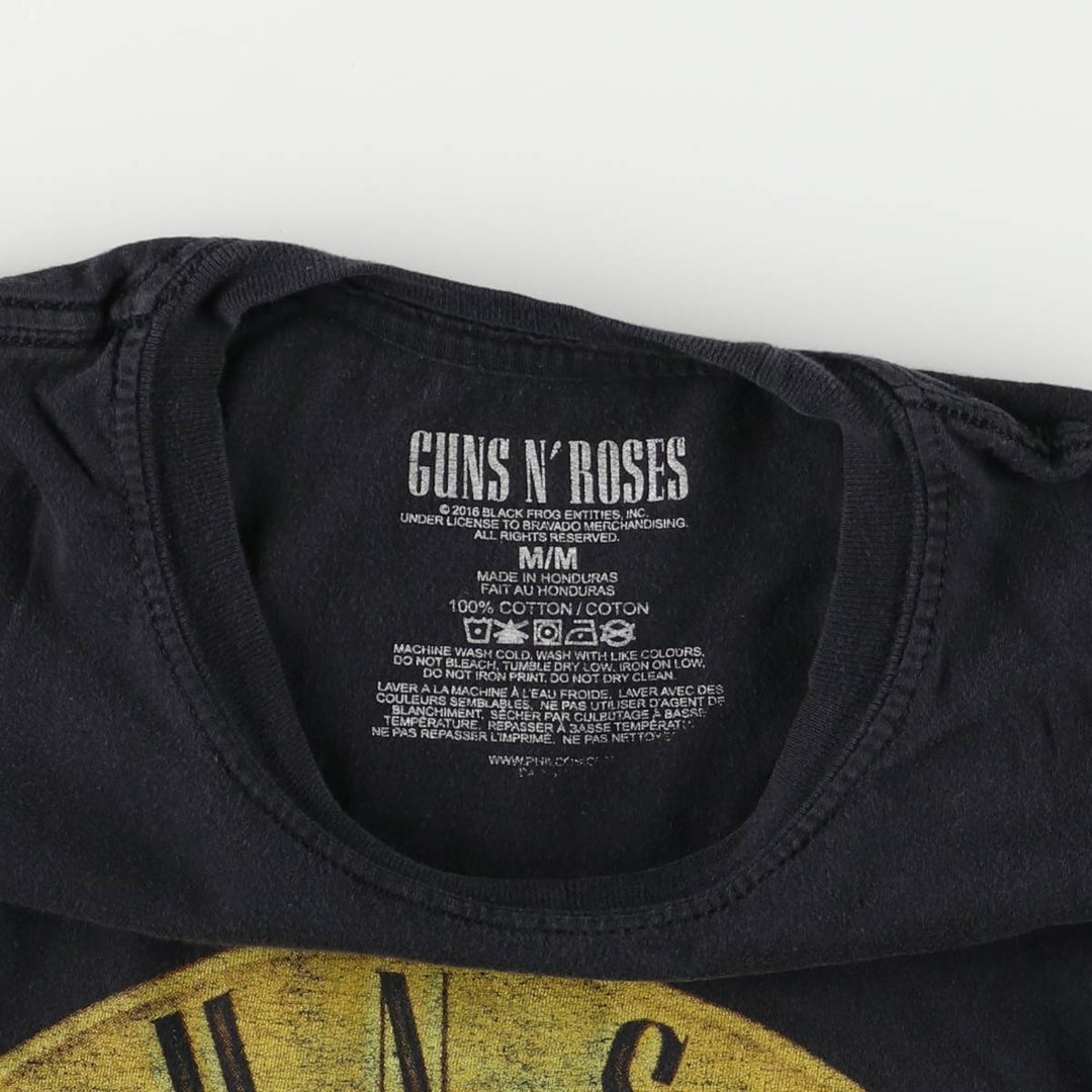 Guns N' Roses Band T-shirt, Men's M size cotton black type Vintage Second Hand