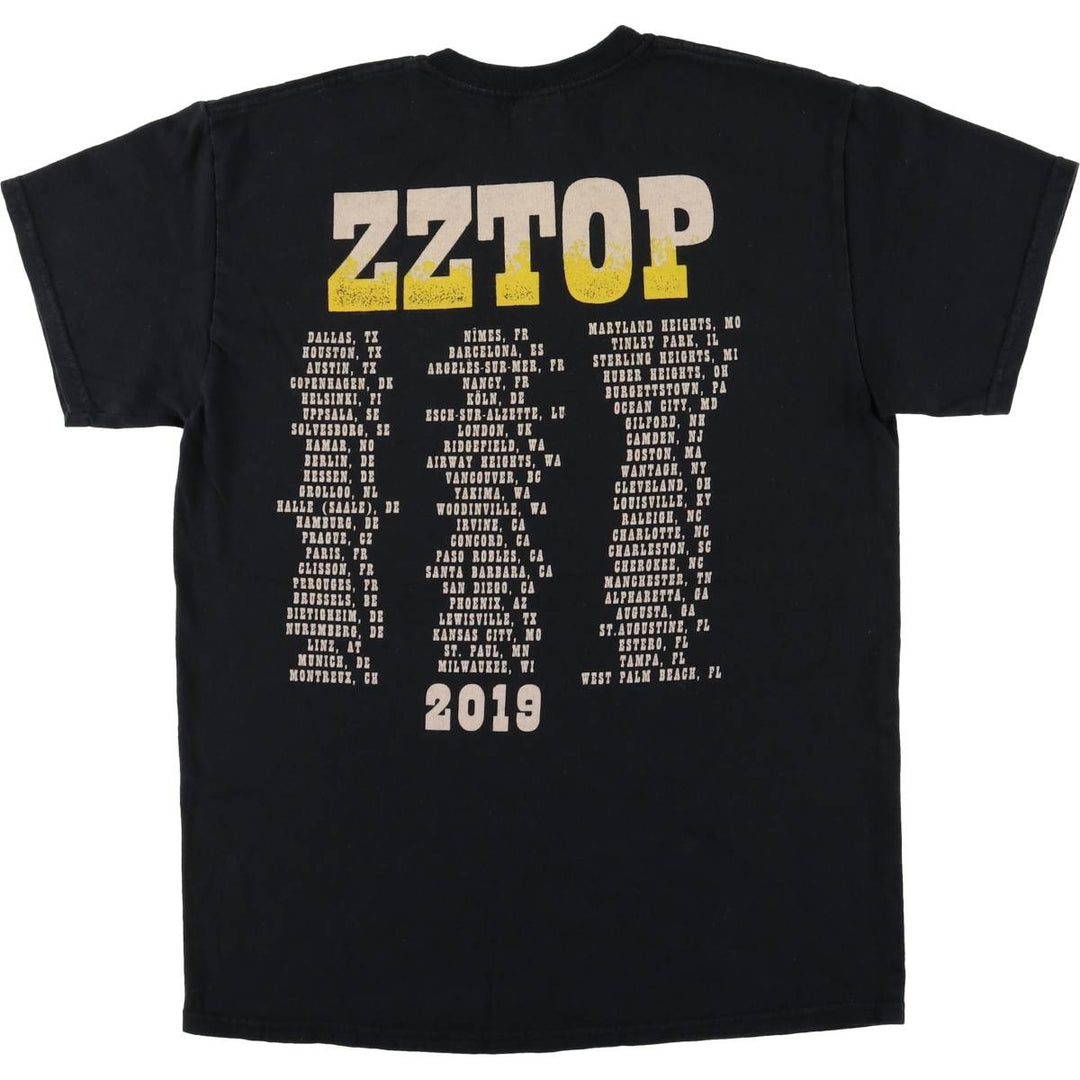 Gildan ZZTOP Band T-Shirt, Men's Size Medium cotton black type Vintage Second Hand