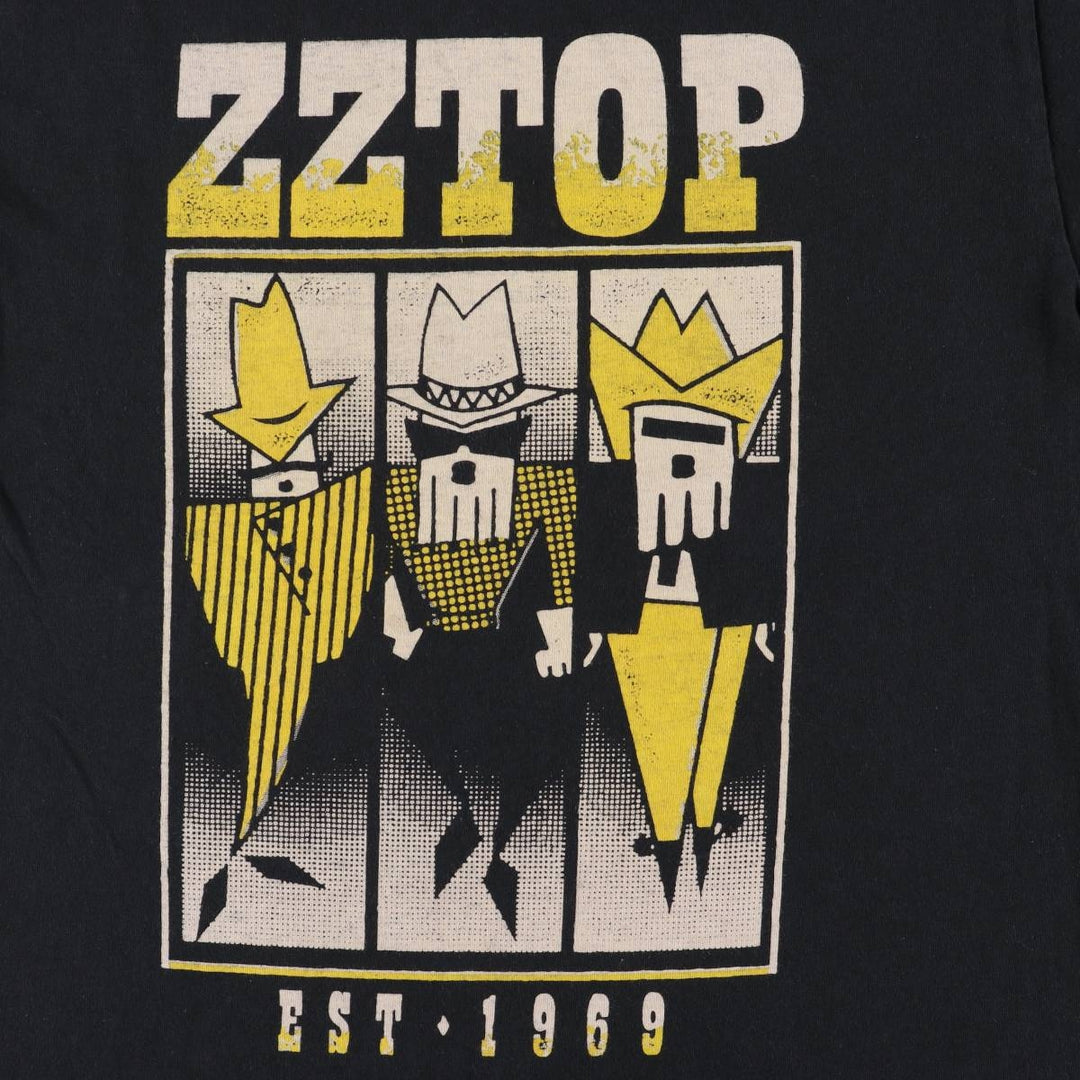 Gildan ZZTOP Band T-Shirt, Men's Size Medium cotton black type Vintage Second Hand