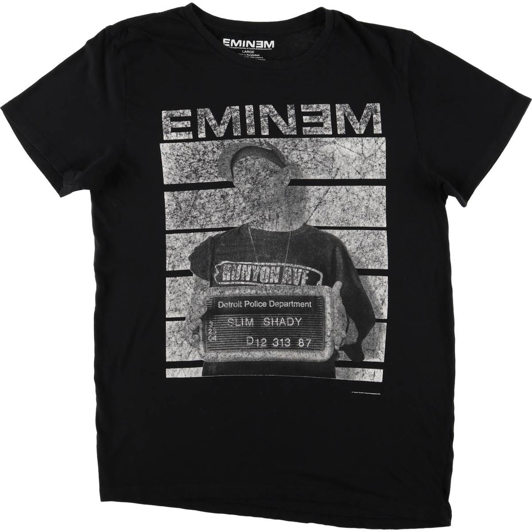 EMINEM Rap T-shirt, Men's L size cotton black type Vintage Second Hand