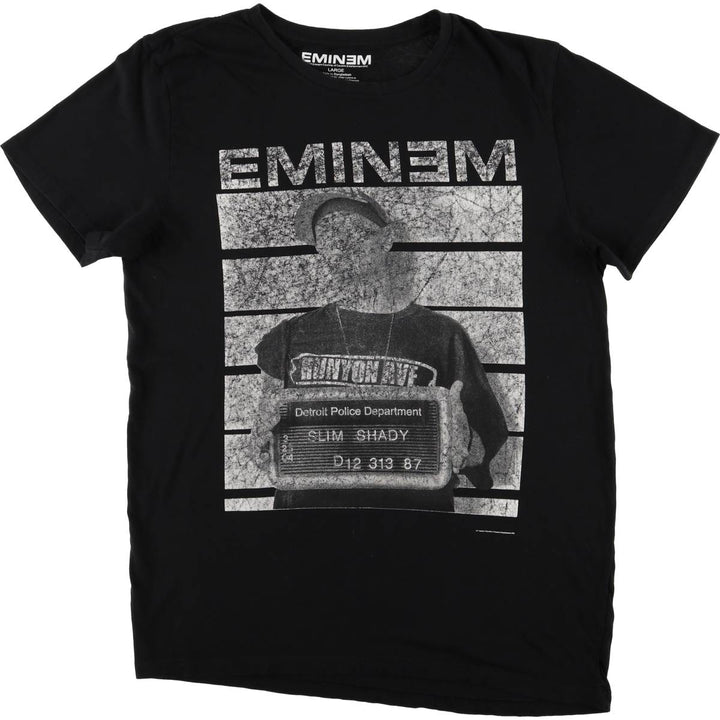 EMINEM Rap T-shirt, Men's L size cotton black type Vintage Second Hand