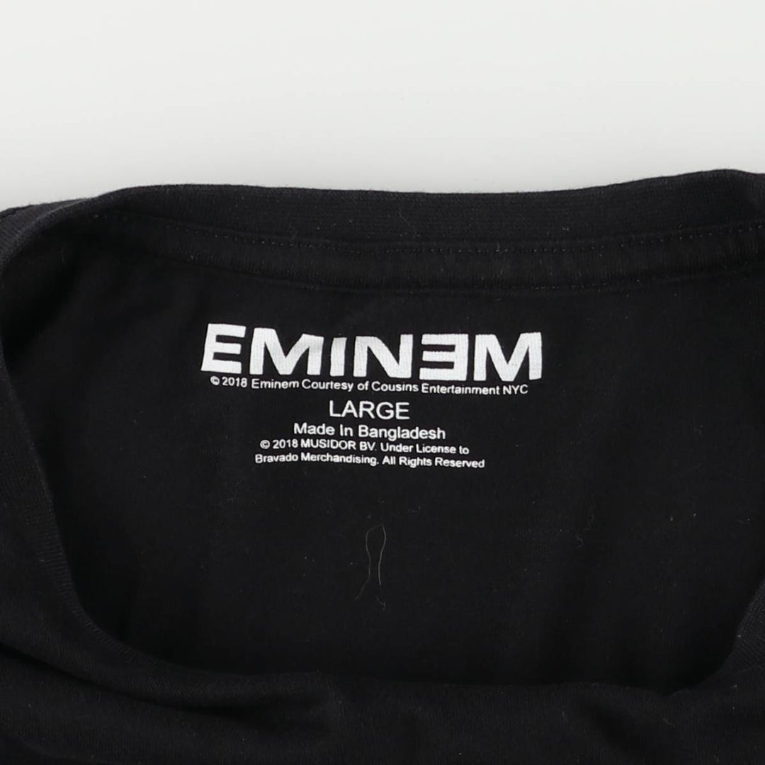 EMINEM Rap T-shirt, Men's L size cotton black type Vintage Second Hand