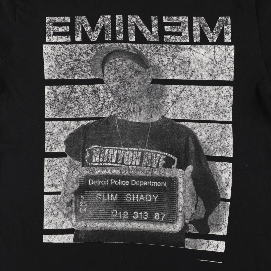 EMINEM Rap T-shirt, Men's L size cotton black type Vintage Second Hand