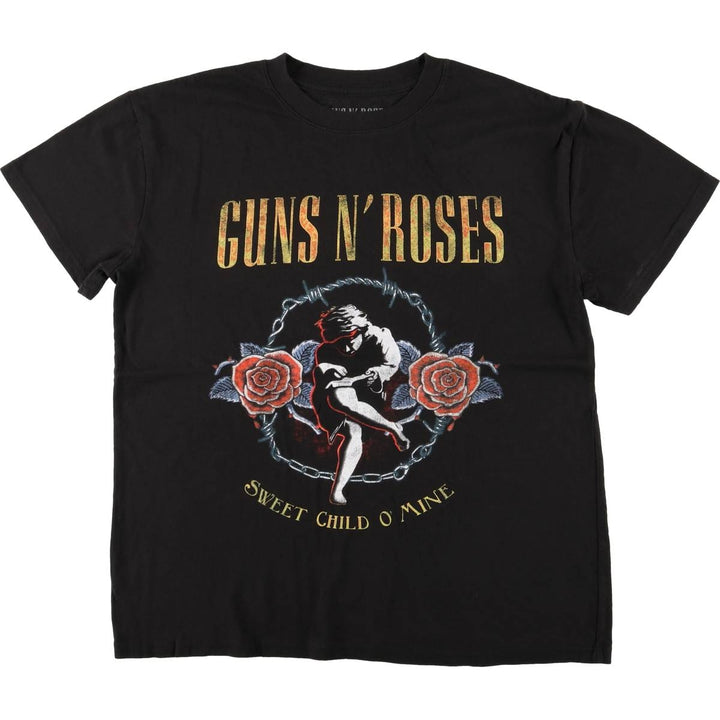 Guns N' Roses Band T-shirt, Band T, Men's L size cotton black type Vintage Second Hand
