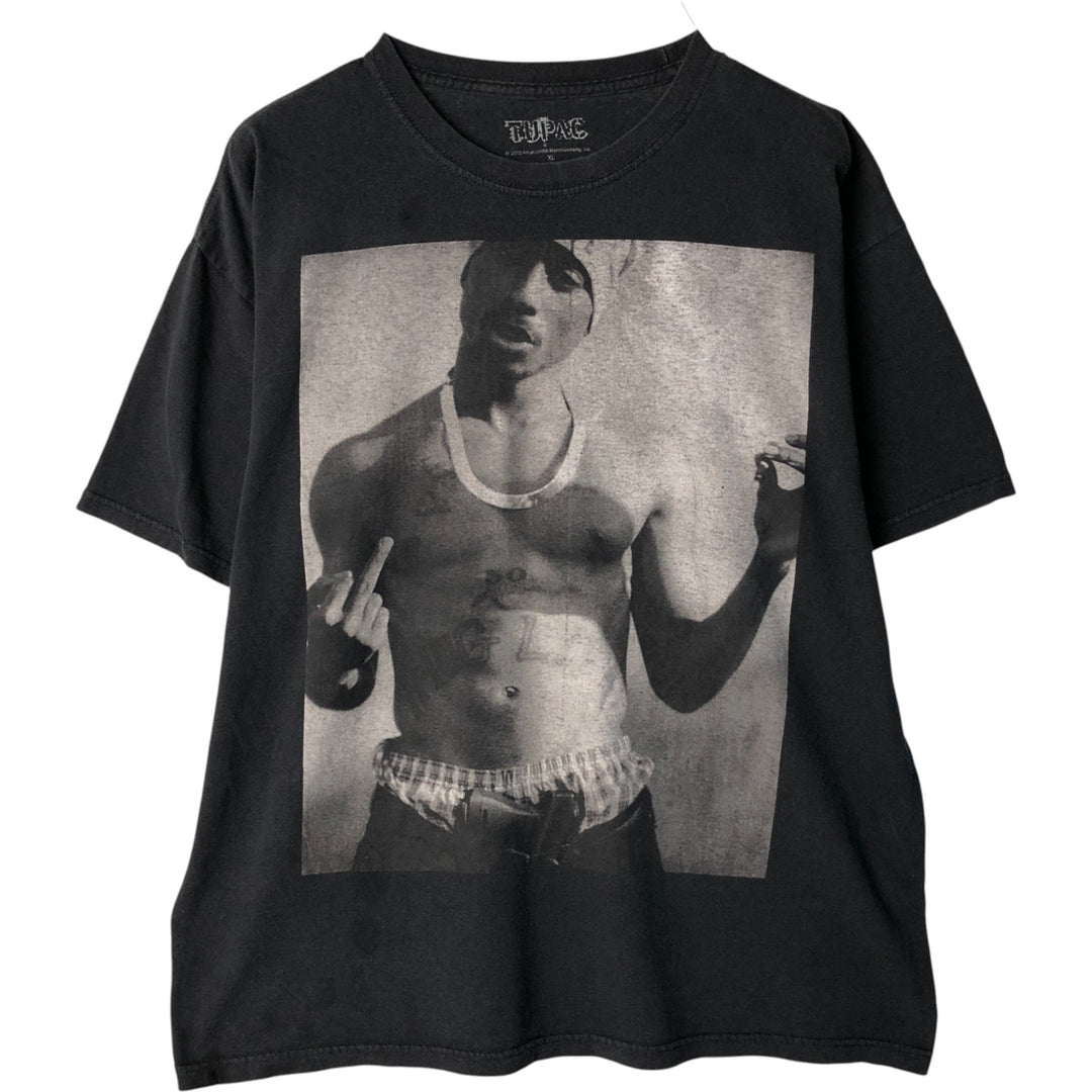 2pac rap t-shirt, men's XL size cotton black type Vintage Second Hand