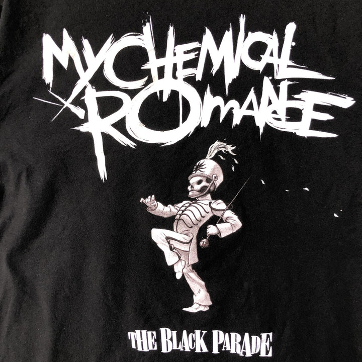 TULTEX MY CHEMICAL ROMANCE Skull Pattern Band T-Shirt, Men's Size Medium cotton black type Vintage Second Hand