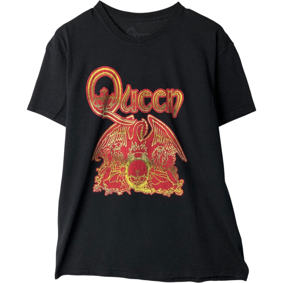 QUEEN Band T-shirt, Men's L size cotton black type Vintage Second Hand