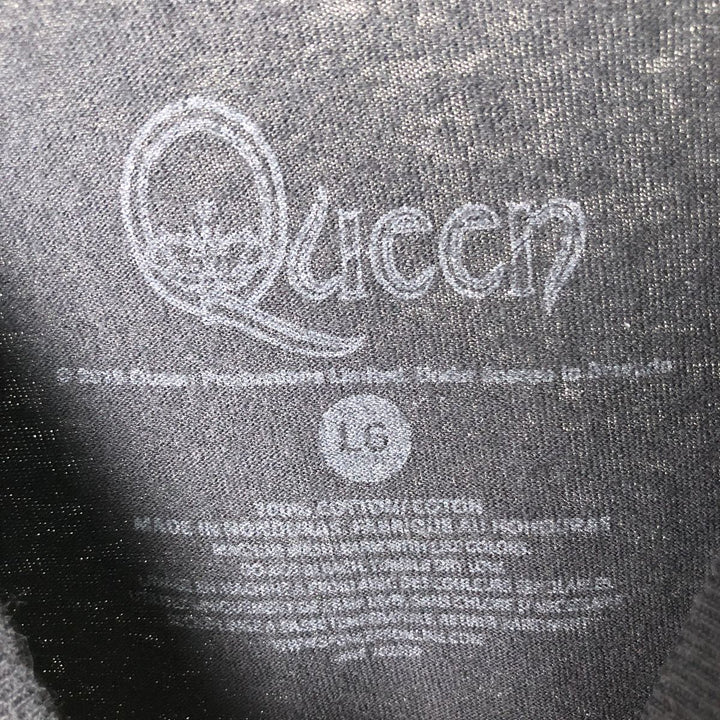 QUEEN Band T-shirt, Men's L size cotton black type Vintage Second Hand