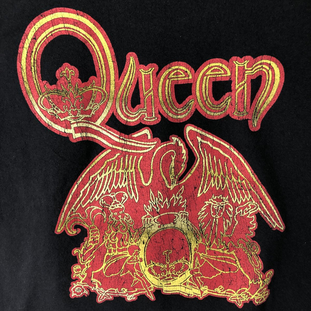 QUEEN Band T-shirt, Men's L size cotton black type Vintage Second Hand
