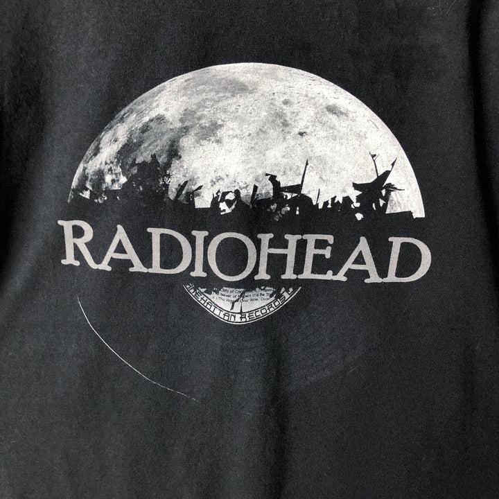 Gildan Radiohead Band T-Shirt, Men's Size Medium cotton black type Vintage Second Hand