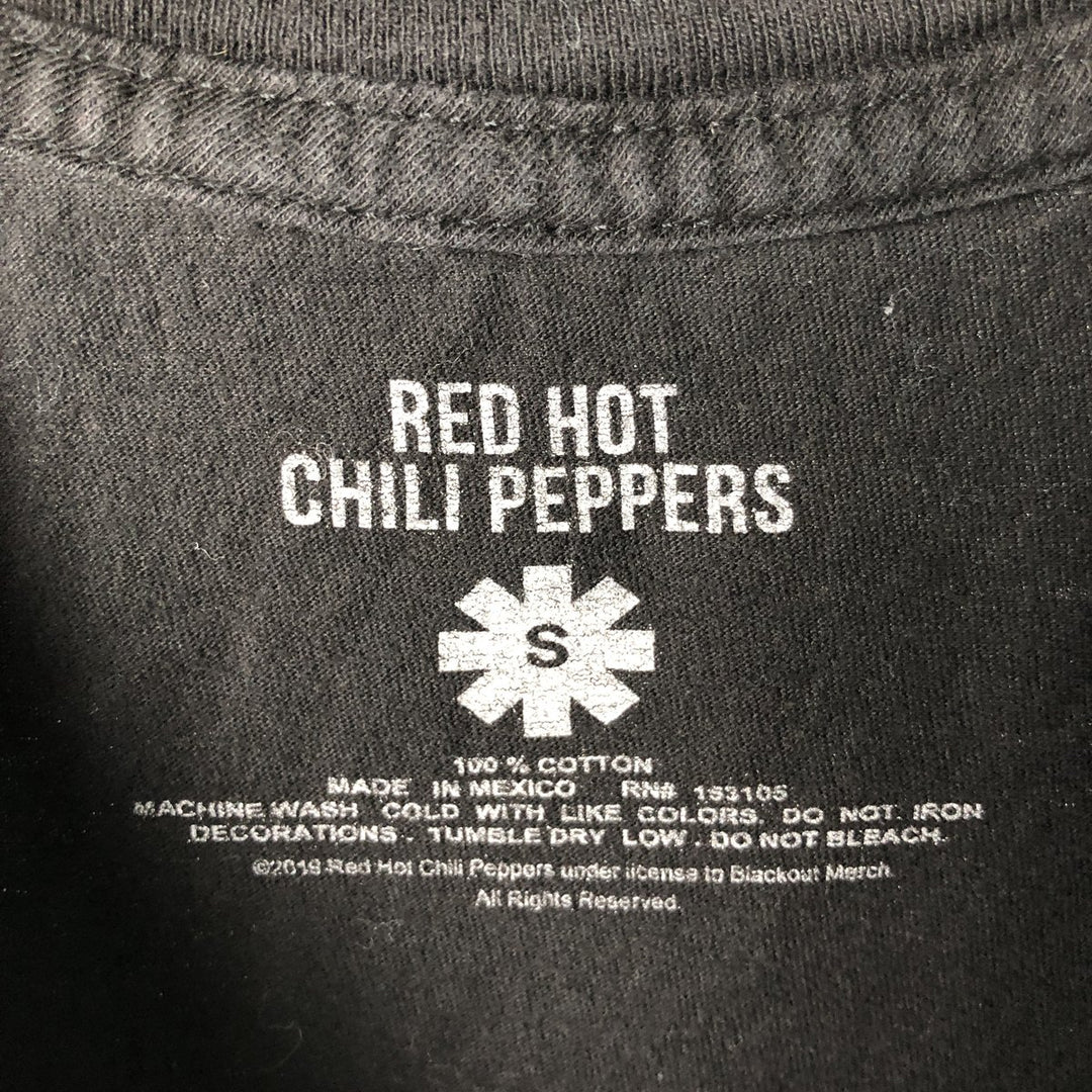 RED HOT CHILI PEPPERS Red Hot Chili Peppers Band T-shirt Band T Men's S equivalent cotton black type Vintage Second Hand