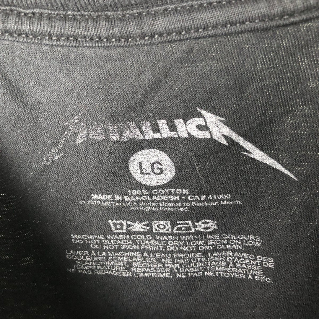 Metallica Skull Pattern Band T-Shirt, Men's Size L cotton black type Vintage Second Hand