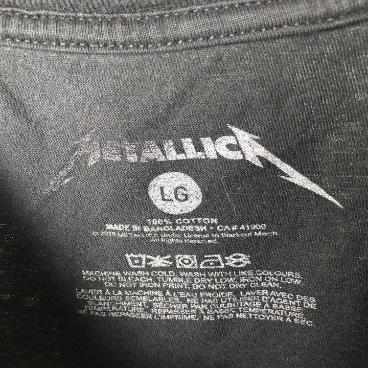 Metallica Skull Pattern Band T-Shirt, Men's Size L cotton black type Vintage Second Hand