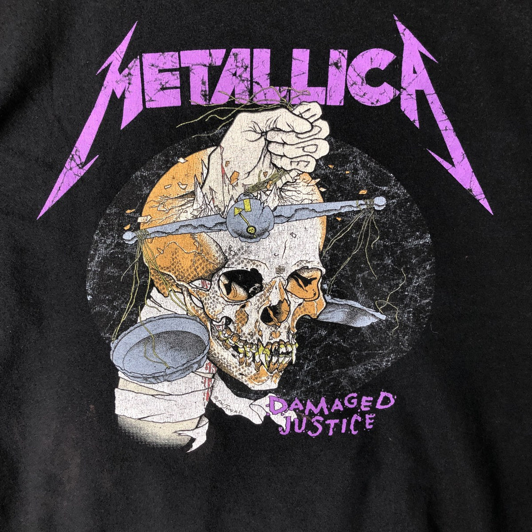 Metallica Skull Pattern Band T-Shirt, Men's Size L cotton black type Vintage Second Hand