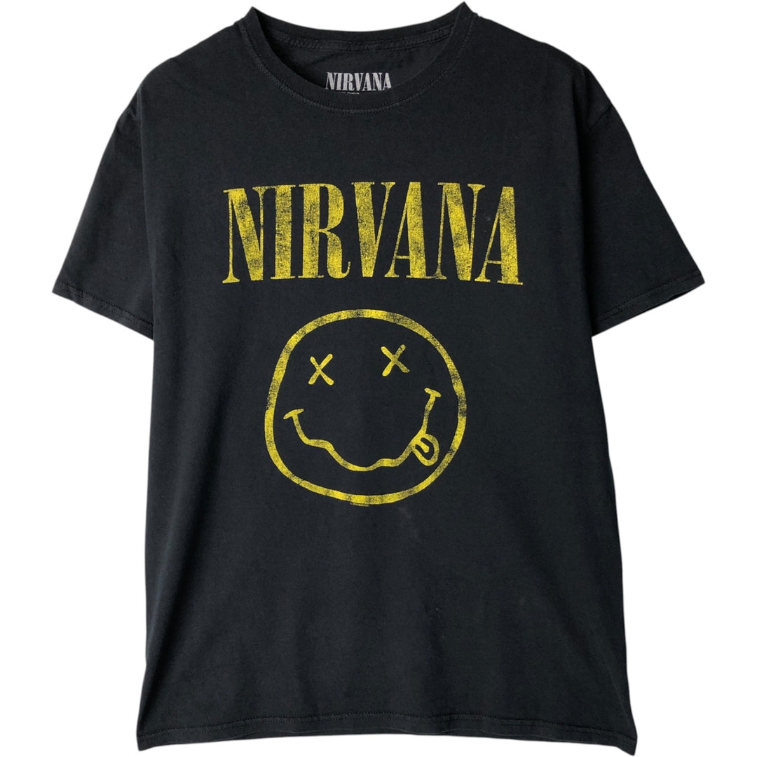 NIRVANA Nirvana Band T-shirt, Band T, Men's M size cotton black type Vintage Second Hand