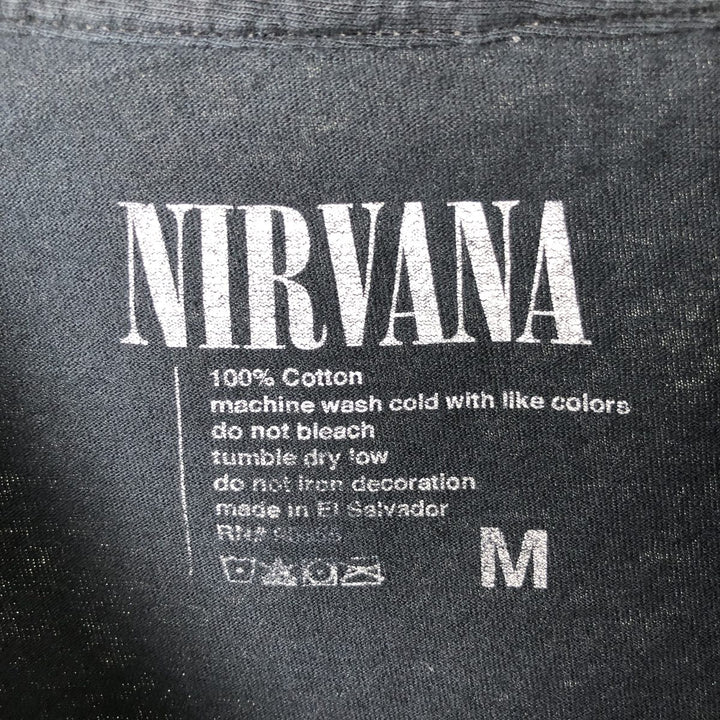 NIRVANA Nirvana Band T-shirt, Band T, Men's M size cotton black type Vintage Second Hand
