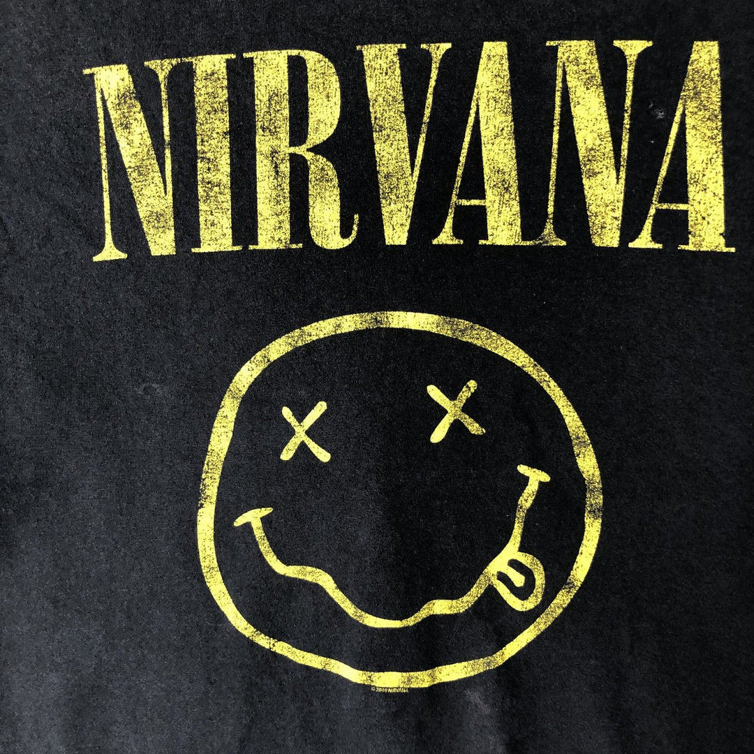 NIRVANA Nirvana Band T-shirt, Band T, Men's M size cotton black type Vintage Second Hand