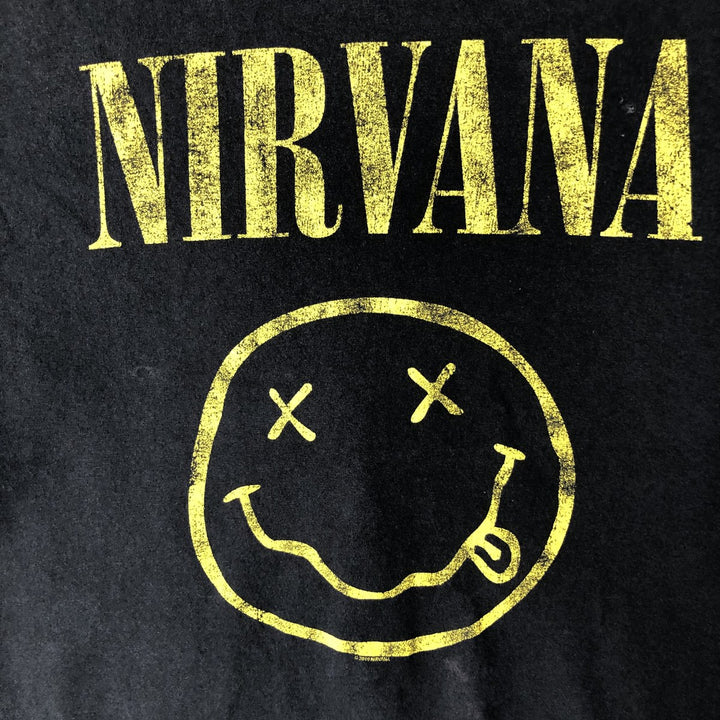 NIRVANA Nirvana Band T-shirt, Band T, Men's M size cotton black type Vintage Second Hand