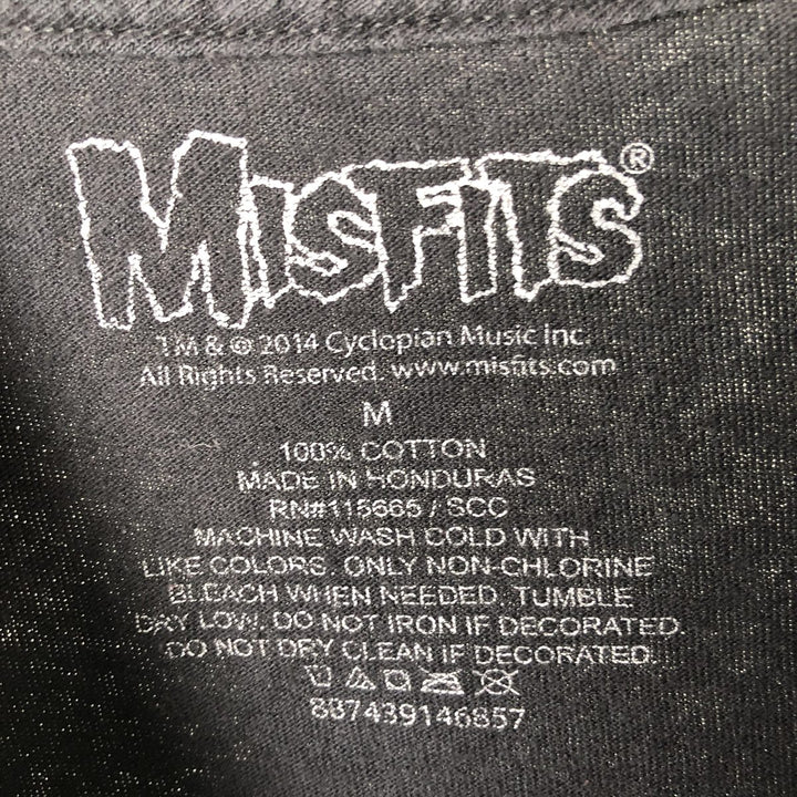 THE MISFITS Skull Pattern Band T-Shirt, Men's Size M cotton black type Vintage Second Hand