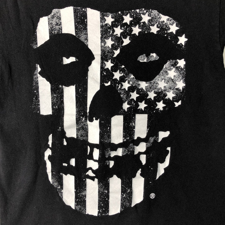 THE MISFITS Skull Pattern Band T-Shirt, Men's Size M cotton black type Vintage Second Hand