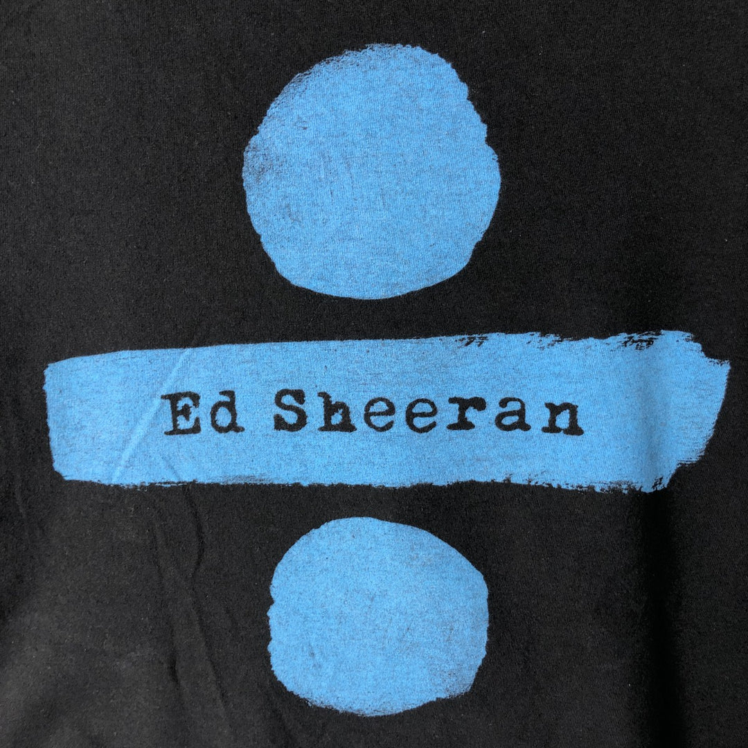 ED SHEERAN Ed Sheeran Band T-shirt Band T Men's M size unclear black type Vintage Second Hand
