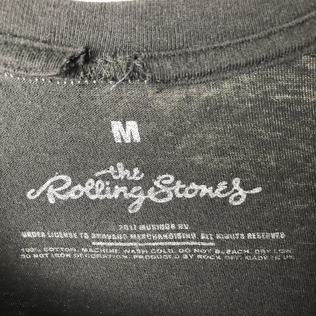 The Rolling Stones Band T-shirt, Men's M size cotton black type Vintage Second Hand