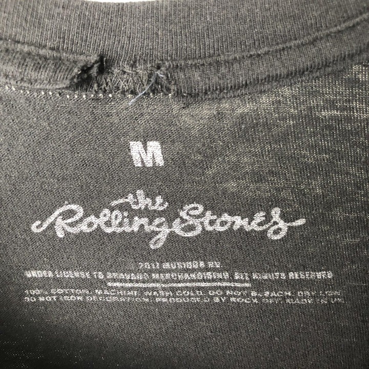 The Rolling Stones Band T-shirt, Men's M size cotton black type Vintage Second Hand