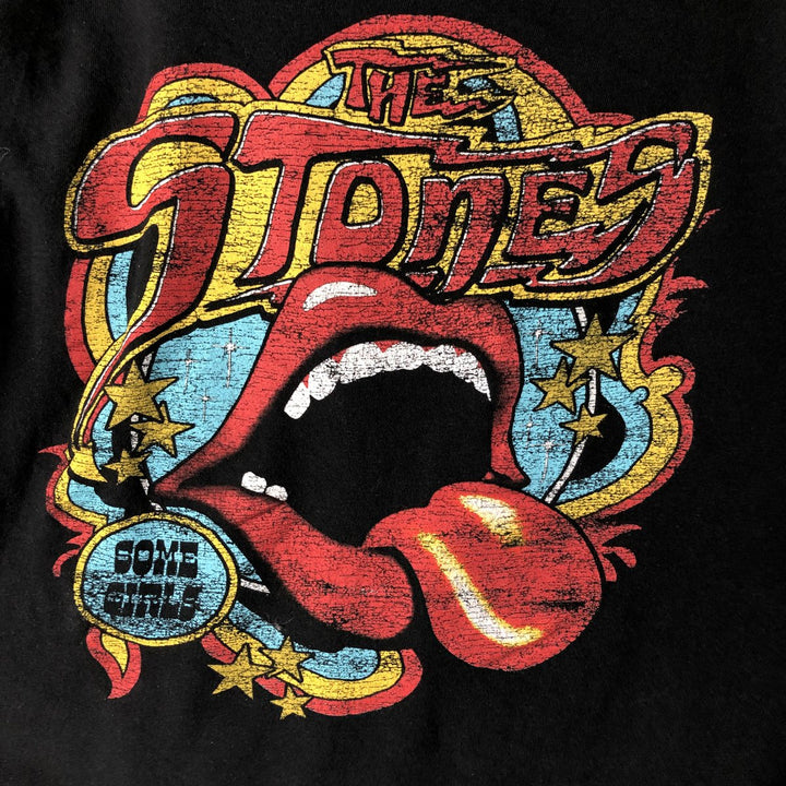 The Rolling Stones Band T-shirt, Men's M size cotton black type Vintage Second Hand