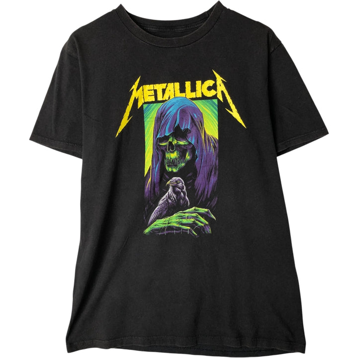 Metallica Skull Pattern Band T-shirt Band Tee Men's M size cotton black type Vintage Second Hand
