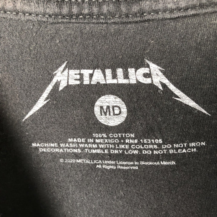 Metallica Skull Pattern Band T-shirt Band Tee Men's M size cotton black type Vintage Second Hand