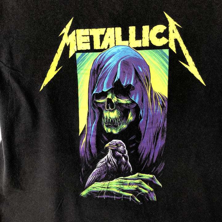 Metallica Skull Pattern Band T-shirt Band Tee Men's M size cotton black type Vintage Second Hand